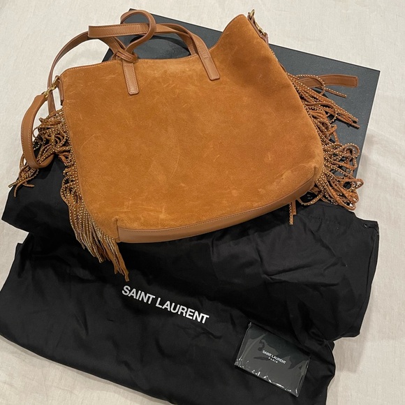 Yves Saint Laurent YSL Suede Fringe Purse - Picture 1 of 11